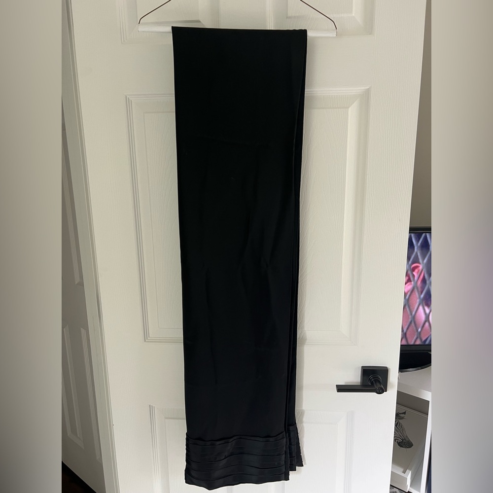 Black Satin Shawl/Wrap with Ruffled Ends